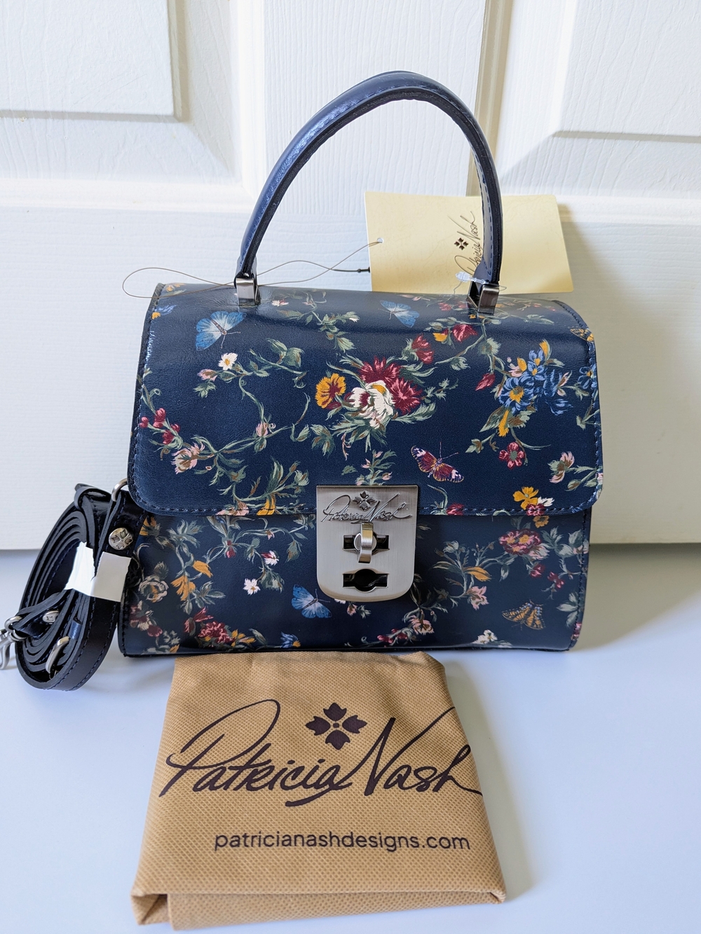 Patricia Nash chauny Butterfly Gardens satchel crossbody bag -NWT